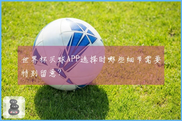 世界杯买球APP选择时哪些细节需要特别留意？